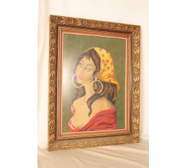 Κεντητό κάδρο γυναίκας